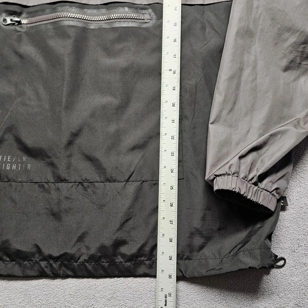 Star Wars TIE Fighter Anorak Windbreaker Jacket Grey Black Mens Large Pullover